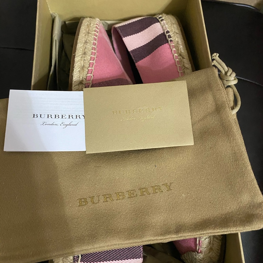 Pink Burberry Flat espadrille authentic Housecheck - Picture 6 of 8